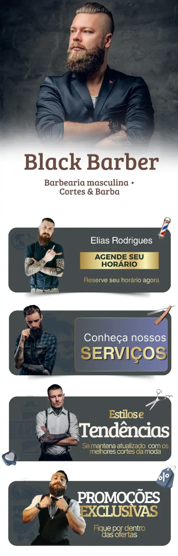 Bio profissional de barbearia