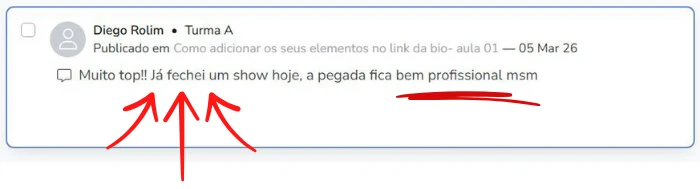 Depoimento de aluno: já fechei um show hoje